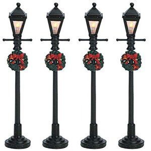 Lemax Gas Lantern Street Lamp - Set of 4
